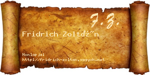 Fridrich Zoltán névjegykártya