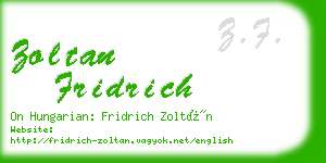 zoltan fridrich business card